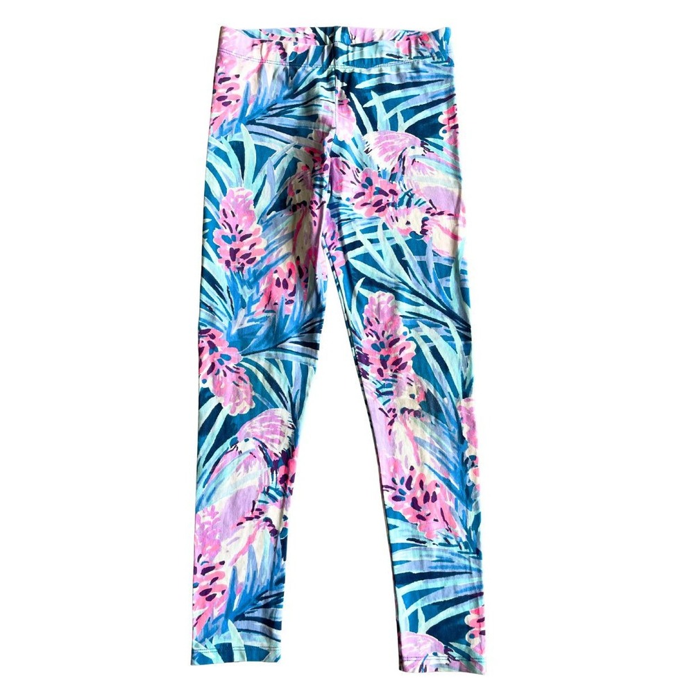 Lilly Pulitzer Cotton Leggings Girls Kids Sz LG (8/10) Mr. Peacock Tweetheart
